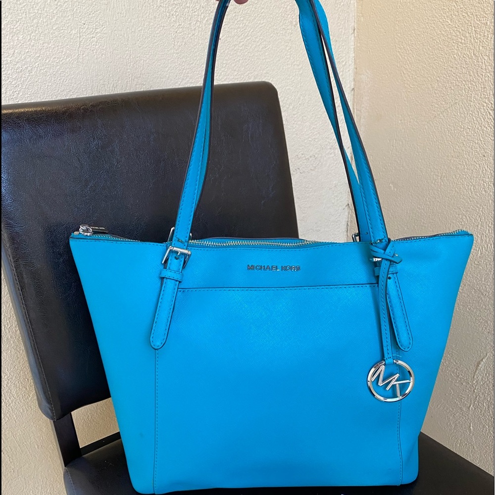 Bright Teal Michael Kors Jet Set Tote